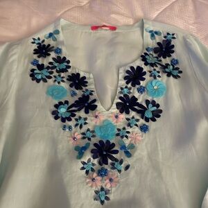 Lilly Pulitzer mint green linen tunic